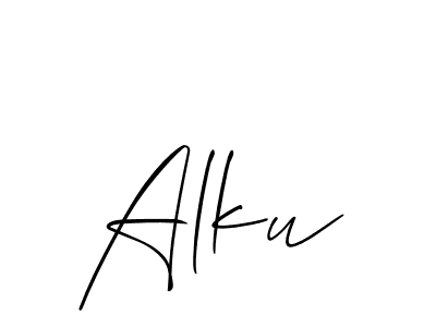 Similarly Allison_Script is the best handwritten signature design. Signature creator online .You can use it as an online autograph creator for name Alku. Alku signature style 2 images and pictures png