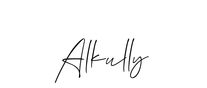 You can use this online signature creator to create a handwritten signature for the name Alkully. This is the best online autograph maker. Alkully signature style 2 images and pictures png