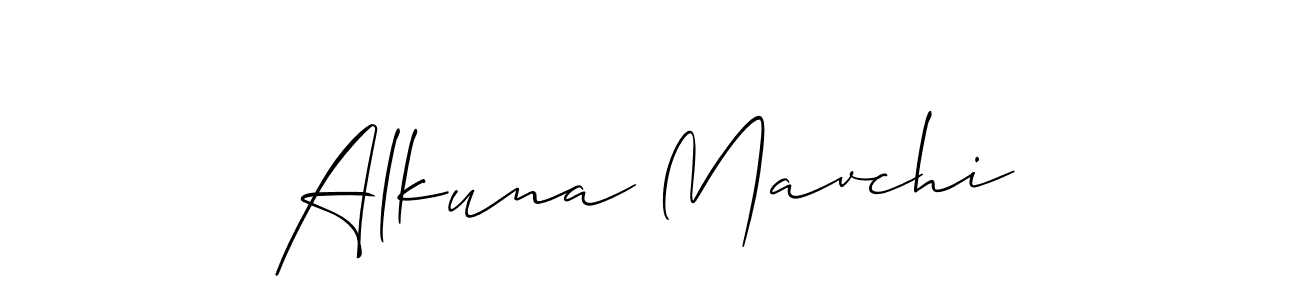 You should practise on your own different ways (Allison_Script) to write your name (Alkuna Mavchi) in signature. don't let someone else do it for you. Alkuna Mavchi signature style 2 images and pictures png