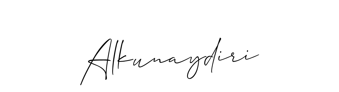 You should practise on your own different ways (Allison_Script) to write your name (Alkunaydiri) in signature. don't let someone else do it for you. Alkunaydiri signature style 2 images and pictures png