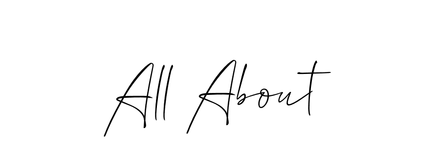 How to make All About signature? Allison_Script is a professional autograph style. Create handwritten signature for All About name. All About signature style 2 images and pictures png