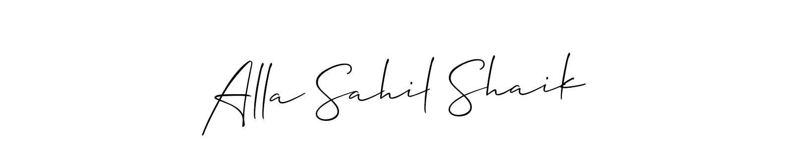 Use a signature maker to create a handwritten signature online. With this signature software, you can design (Allison_Script) your own signature for name Alla Sahil Shaik. Alla Sahil Shaik signature style 2 images and pictures png