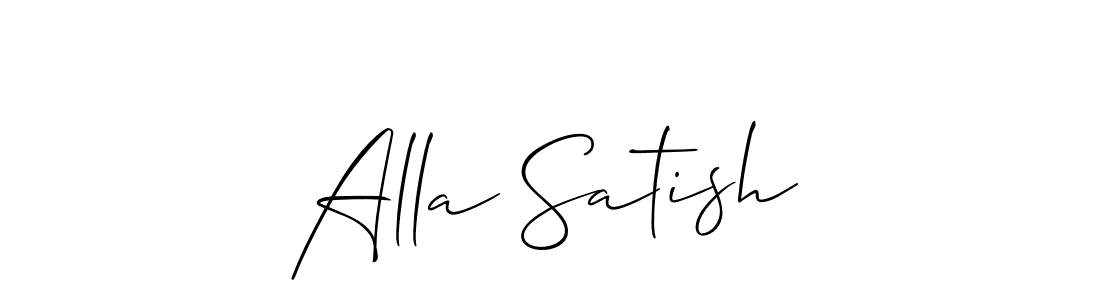 You should practise on your own different ways (Allison_Script) to write your name (Alla Satish) in signature. don't let someone else do it for you. Alla Satish signature style 2 images and pictures png