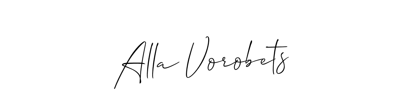 Create a beautiful signature design for name Alla Vorobets. With this signature (Allison_Script) fonts, you can make a handwritten signature for free. Alla Vorobets signature style 2 images and pictures png