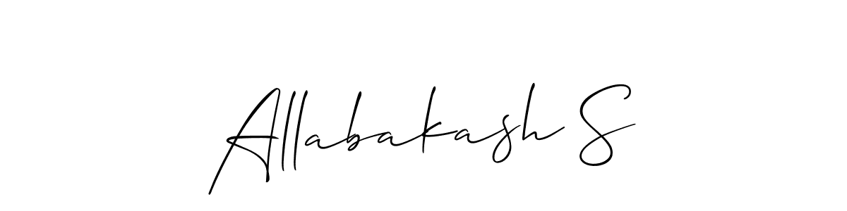 Also You can easily find your signature by using the search form. We will create Allabakash S name handwritten signature images for you free of cost using Allison_Script sign style. Allabakash S signature style 2 images and pictures png