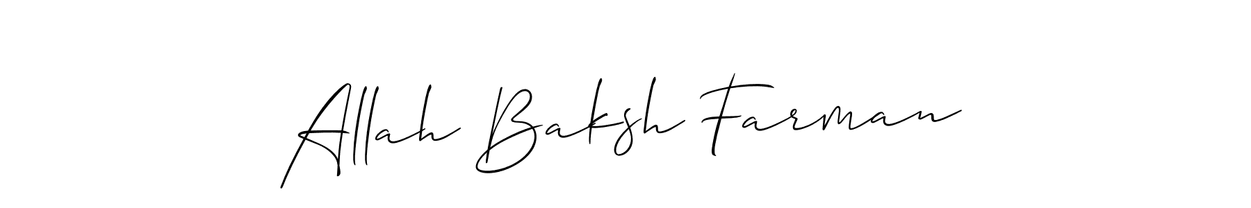 It looks lik you need a new signature style for name Allah Baksh Farman. Design unique handwritten (Allison_Script) signature with our free signature maker in just a few clicks. Allah Baksh Farman signature style 2 images and pictures png