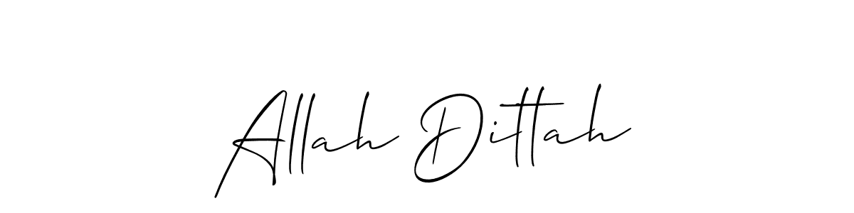 Use a signature maker to create a handwritten signature online. With this signature software, you can design (Allison_Script) your own signature for name Allah Dittah. Allah Dittah signature style 2 images and pictures png