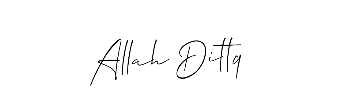You should practise on your own different ways (Allison_Script) to write your name (Allah Dittq) in signature. don't let someone else do it for you. Allah Dittq signature style 2 images and pictures png
