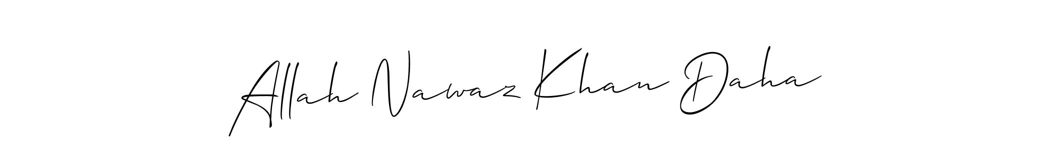 You can use this online signature creator to create a handwritten signature for the name Allah Nawaz Khan Daha. This is the best online autograph maker. Allah Nawaz Khan Daha signature style 2 images and pictures png