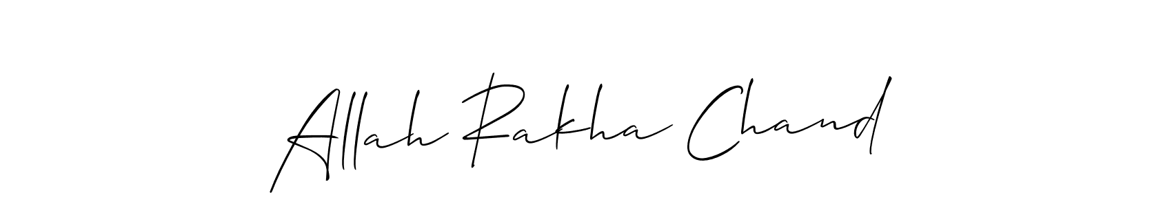 The best way (Allison_Script) to make a short signature is to pick only two or three words in your name. The name Allah Rakha Chand include a total of six letters. For converting this name. Allah Rakha Chand signature style 2 images and pictures png