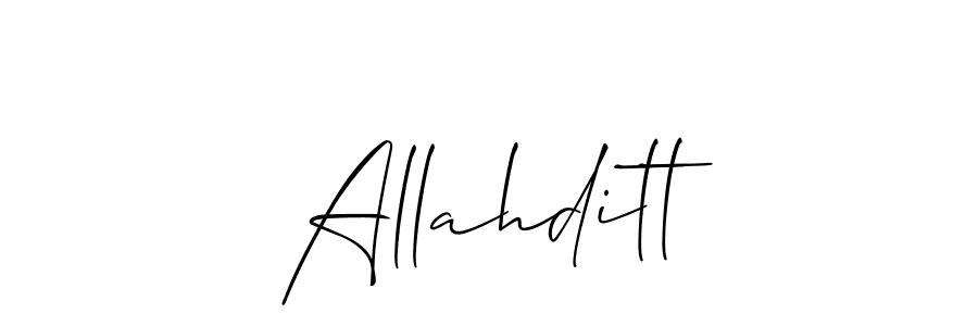 Make a beautiful signature design for name Allahditt. With this signature (Allison_Script) style, you can create a handwritten signature for free. Allahditt signature style 2 images and pictures png
