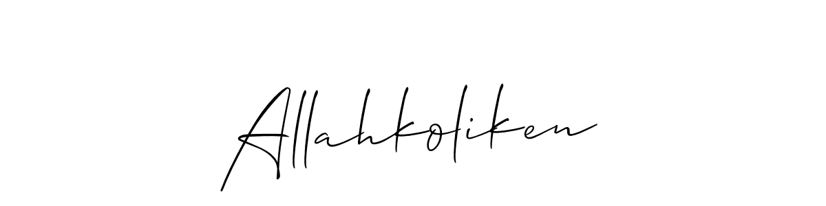 It looks lik you need a new signature style for name Allahkoliken. Design unique handwritten (Allison_Script) signature with our free signature maker in just a few clicks. Allahkoliken signature style 2 images and pictures png