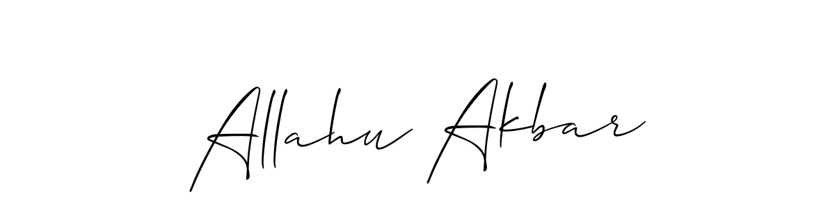 Allison_Script is a professional signature style that is perfect for those who want to add a touch of class to their signature. It is also a great choice for those who want to make their signature more unique. Get Allahu Akbar name to fancy signature for free. Allahu Akbar signature style 2 images and pictures png