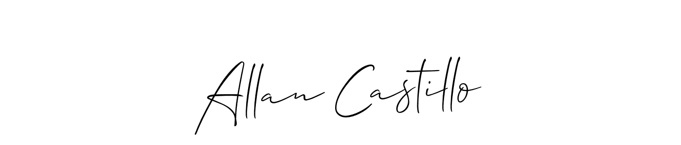 Make a short Allan Castillo signature style. Manage your documents anywhere anytime using Allison_Script. Create and add eSignatures, submit forms, share and send files easily. Allan Castillo signature style 2 images and pictures png