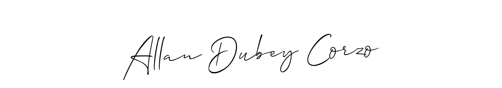 Similarly Allison_Script is the best handwritten signature design. Signature creator online .You can use it as an online autograph creator for name Allan Dubey Corzo. Allan Dubey Corzo signature style 2 images and pictures png