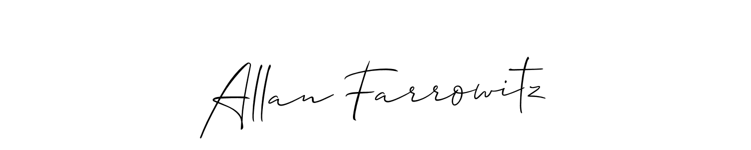 Make a beautiful signature design for name Allan Farrowitz. With this signature (Allison_Script) style, you can create a handwritten signature for free. Allan Farrowitz signature style 2 images and pictures png