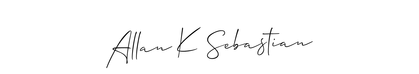 Also You can easily find your signature by using the search form. We will create Allan K Sebastian name handwritten signature images for you free of cost using Allison_Script sign style. Allan K Sebastian signature style 2 images and pictures png