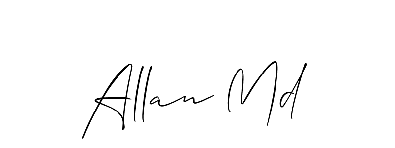 The best way (Allison_Script) to make a short signature is to pick only two or three words in your name. The name Allan Md include a total of six letters. For converting this name. Allan Md signature style 2 images and pictures png