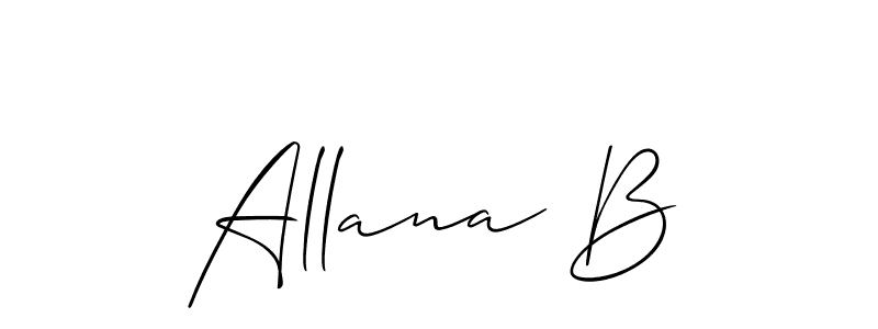 Use a signature maker to create a handwritten signature online. With this signature software, you can design (Allison_Script) your own signature for name Allana B. Allana B signature style 2 images and pictures png