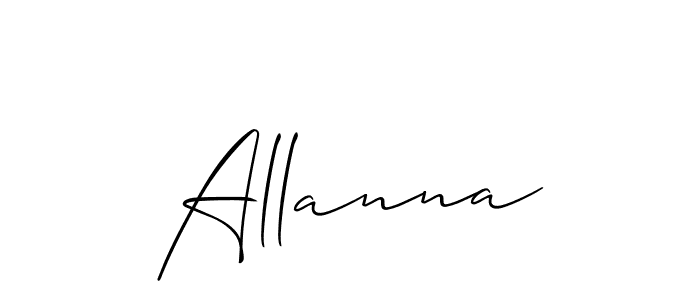 Use a signature maker to create a handwritten signature online. With this signature software, you can design (Allison_Script) your own signature for name Allanna. Allanna signature style 2 images and pictures png