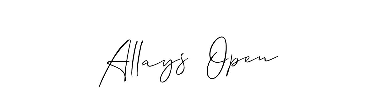 Similarly Allison_Script is the best handwritten signature design. Signature creator online .You can use it as an online autograph creator for name Allays  Open. Allays  Open signature style 2 images and pictures png