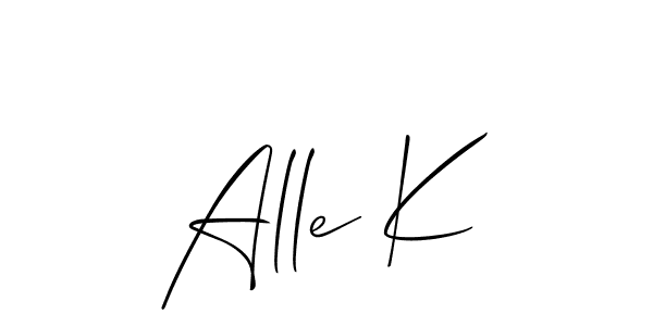 It looks lik you need a new signature style for name Alle K. Design unique handwritten (Allison_Script) signature with our free signature maker in just a few clicks. Alle K signature style 2 images and pictures png