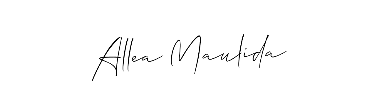 Similarly Allison_Script is the best handwritten signature design. Signature creator online .You can use it as an online autograph creator for name Allea Maulida. Allea Maulida signature style 2 images and pictures png