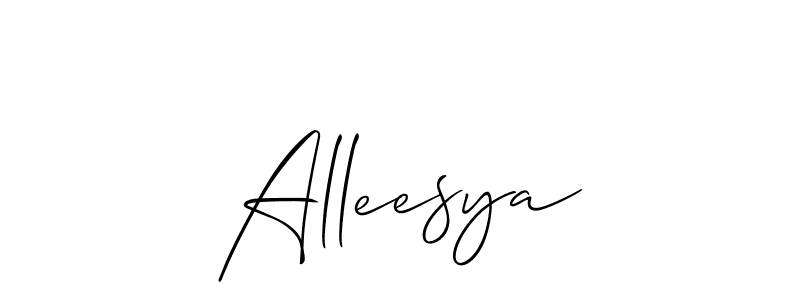 Design your own signature with our free online signature maker. With this signature software, you can create a handwritten (Allison_Script) signature for name Alleesya. Alleesya signature style 2 images and pictures png