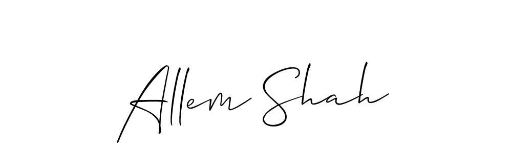 Make a short Allem Shah signature style. Manage your documents anywhere anytime using Allison_Script. Create and add eSignatures, submit forms, share and send files easily. Allem Shah signature style 2 images and pictures png