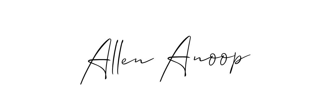 Make a short Allen Anoop signature style. Manage your documents anywhere anytime using Allison_Script. Create and add eSignatures, submit forms, share and send files easily. Allen Anoop signature style 2 images and pictures png