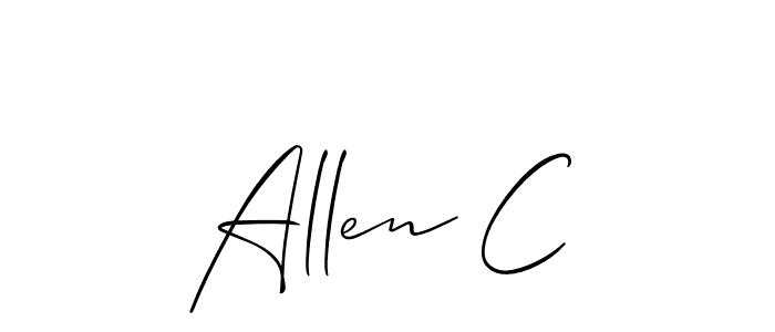 The best way (Allison_Script) to make a short signature is to pick only two or three words in your name. The name Allen C include a total of six letters. For converting this name. Allen C signature style 2 images and pictures png
