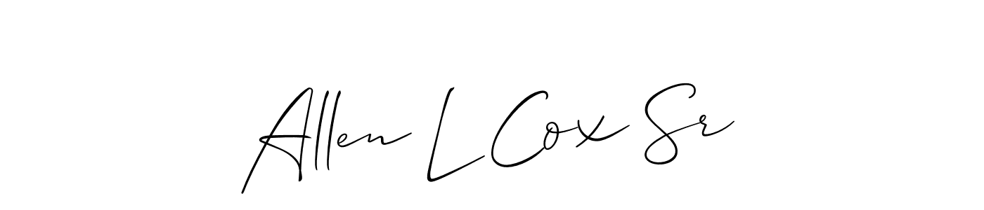 Use a signature maker to create a handwritten signature online. With this signature software, you can design (Allison_Script) your own signature for name Allen L Cox Sr. Allen L Cox Sr signature style 2 images and pictures png