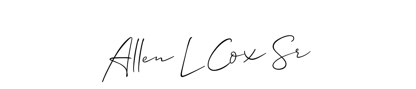 The best way (Allison_Script) to make a short signature is to pick only two or three words in your name. The name Allen L Cox Sr include a total of six letters. For converting this name. Allen L Cox Sr signature style 2 images and pictures png