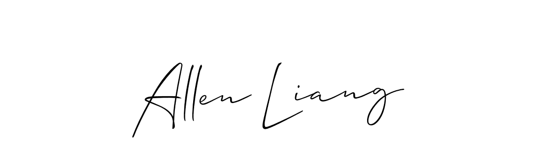 This is the best signature style for the Allen Liang name. Also you like these signature font (Allison_Script). Mix name signature. Allen Liang signature style 2 images and pictures png