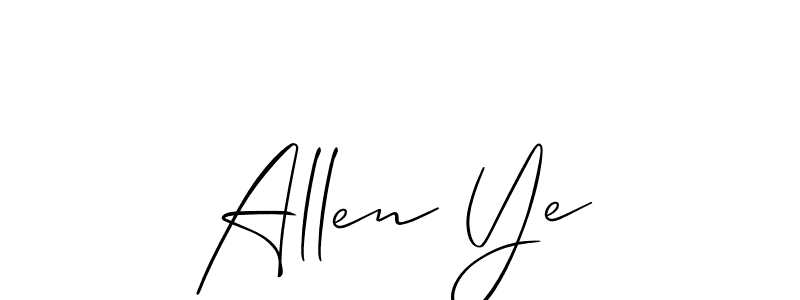Allison_Script is a professional signature style that is perfect for those who want to add a touch of class to their signature. It is also a great choice for those who want to make their signature more unique. Get Allen Ye name to fancy signature for free. Allen Ye signature style 2 images and pictures png