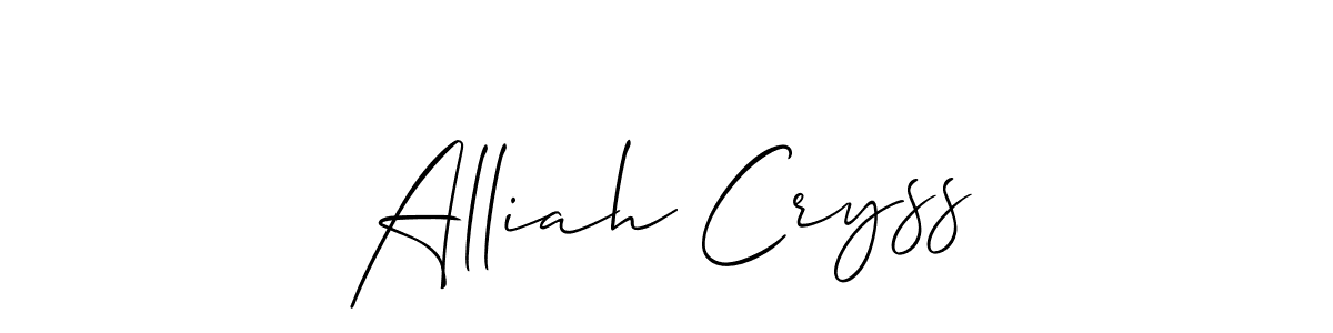 Alliah Cryss stylish signature style. Best Handwritten Sign (Allison_Script) for my name. Handwritten Signature Collection Ideas for my name Alliah Cryss. Alliah Cryss signature style 2 images and pictures png
