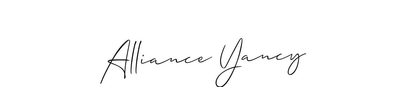Also You can easily find your signature by using the search form. We will create Alliance Yancy name handwritten signature images for you free of cost using Allison_Script sign style. Alliance Yancy signature style 2 images and pictures png