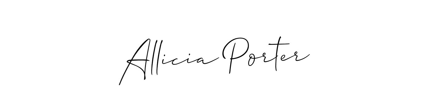 Use a signature maker to create a handwritten signature online. With this signature software, you can design (Allison_Script) your own signature for name Allicia Porter. Allicia Porter signature style 2 images and pictures png