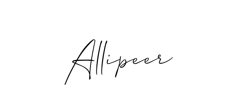 Use a signature maker to create a handwritten signature online. With this signature software, you can design (Allison_Script) your own signature for name Allipeer. Allipeer signature style 2 images and pictures png