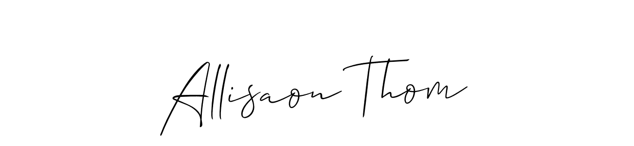 Allison_Script is a professional signature style that is perfect for those who want to add a touch of class to their signature. It is also a great choice for those who want to make their signature more unique. Get Allisaon Thom name to fancy signature for free. Allisaon Thom signature style 2 images and pictures png