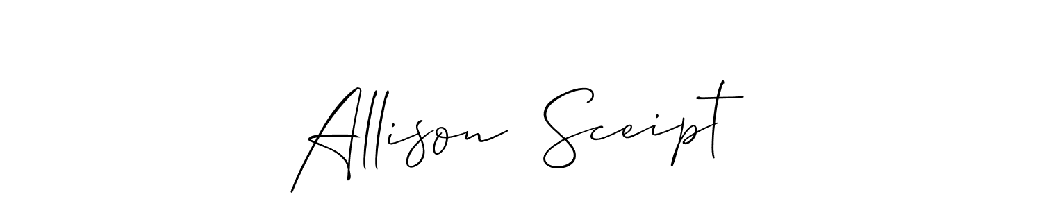 It looks lik you need a new signature style for name Allison  Sceipt. Design unique handwritten (Allison_Script) signature with our free signature maker in just a few clicks. Allison  Sceipt signature style 2 images and pictures png