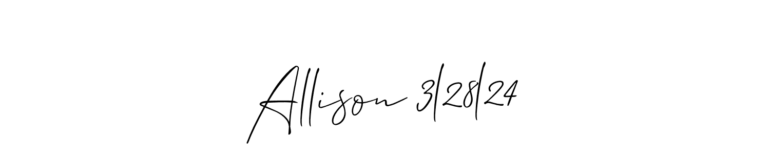 How to make Allison 3l28l24 name signature. Use Allison_Script style for creating short signs online. This is the latest handwritten sign. Allison 3l28l24 signature style 2 images and pictures png