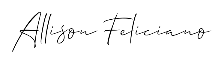 Create a personalized artistic stamp with Allison Feliciano in Allison_Script font. Perfect for visual artists, designers, and influencers. Allison Feliciano signature style 2 images and pictures png