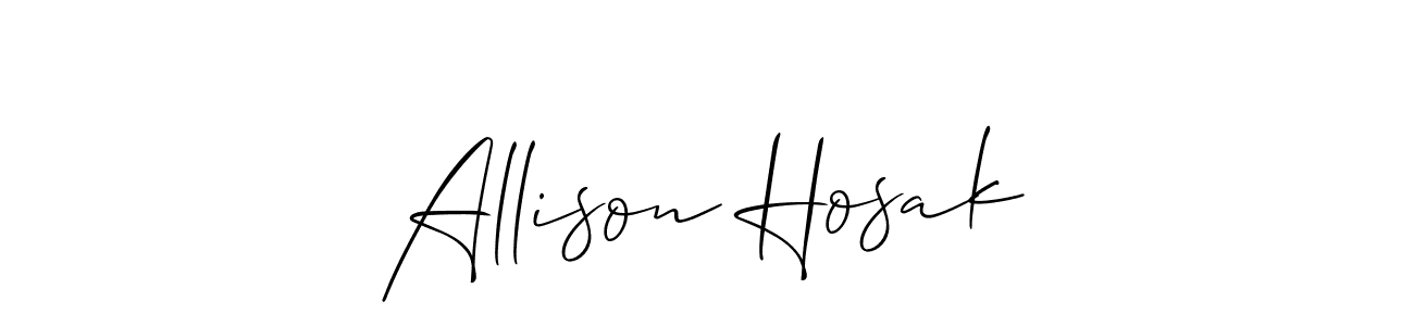 Make a beautiful signature design for name Allison Hosak. With this signature (Allison_Script) style, you can create a handwritten signature for free. Allison Hosak signature style 2 images and pictures png