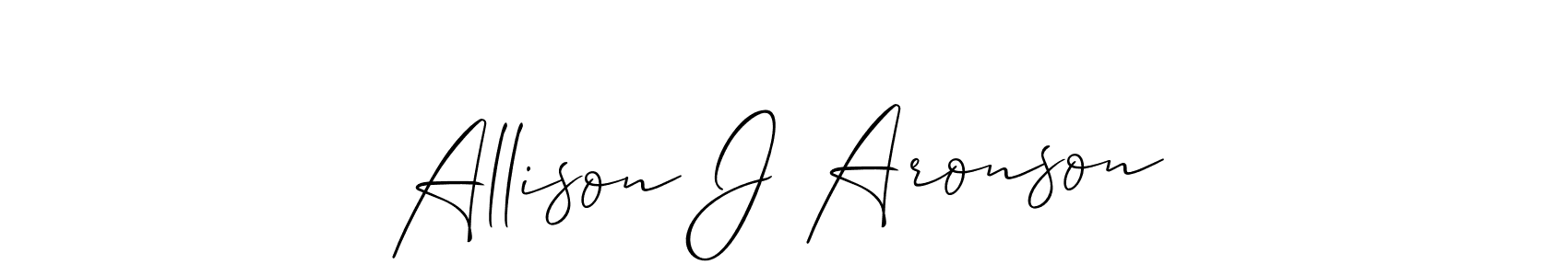 It looks lik you need a new signature style for name Allison J Aronson. Design unique handwritten (Allison_Script) signature with our free signature maker in just a few clicks. Allison J Aronson signature style 2 images and pictures png