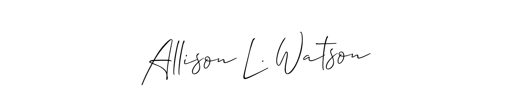 See photos of Allison L. Watson official signature by Spectra . Check more albums & portfolios. Read reviews & check more about Allison_Script font. Allison L. Watson signature style 2 images and pictures png