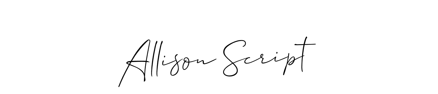 Create a beautiful signature design for name Allison Script. With this signature (Allison_Script) fonts, you can make a handwritten signature for free. Allison Script signature style 2 images and pictures png