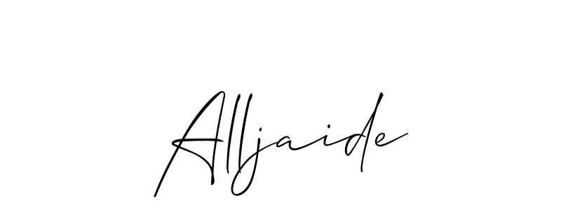 The best way (Allison_Script) to make a short signature is to pick only two or three words in your name. The name Alljaide include a total of six letters. For converting this name. Alljaide signature style 2 images and pictures png