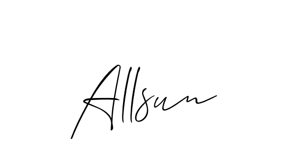 Allison_Script is a professional signature style that is perfect for those who want to add a touch of class to their signature. It is also a great choice for those who want to make their signature more unique. Get Allsun name to fancy signature for free. Allsun signature style 2 images and pictures png