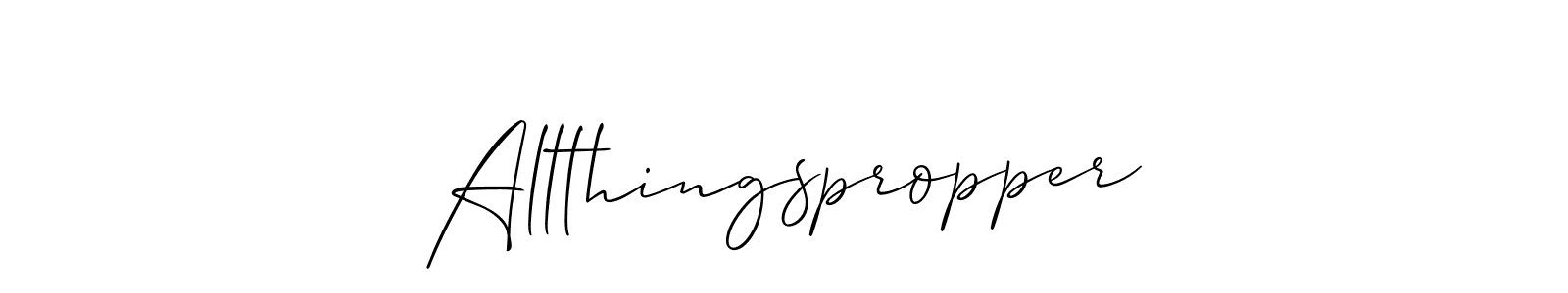 if you are searching for the best signature style for your name Allthingspropper. so please give up your signature search. here we have designed multiple signature styles  using Allison_Script. Allthingspropper signature style 2 images and pictures png